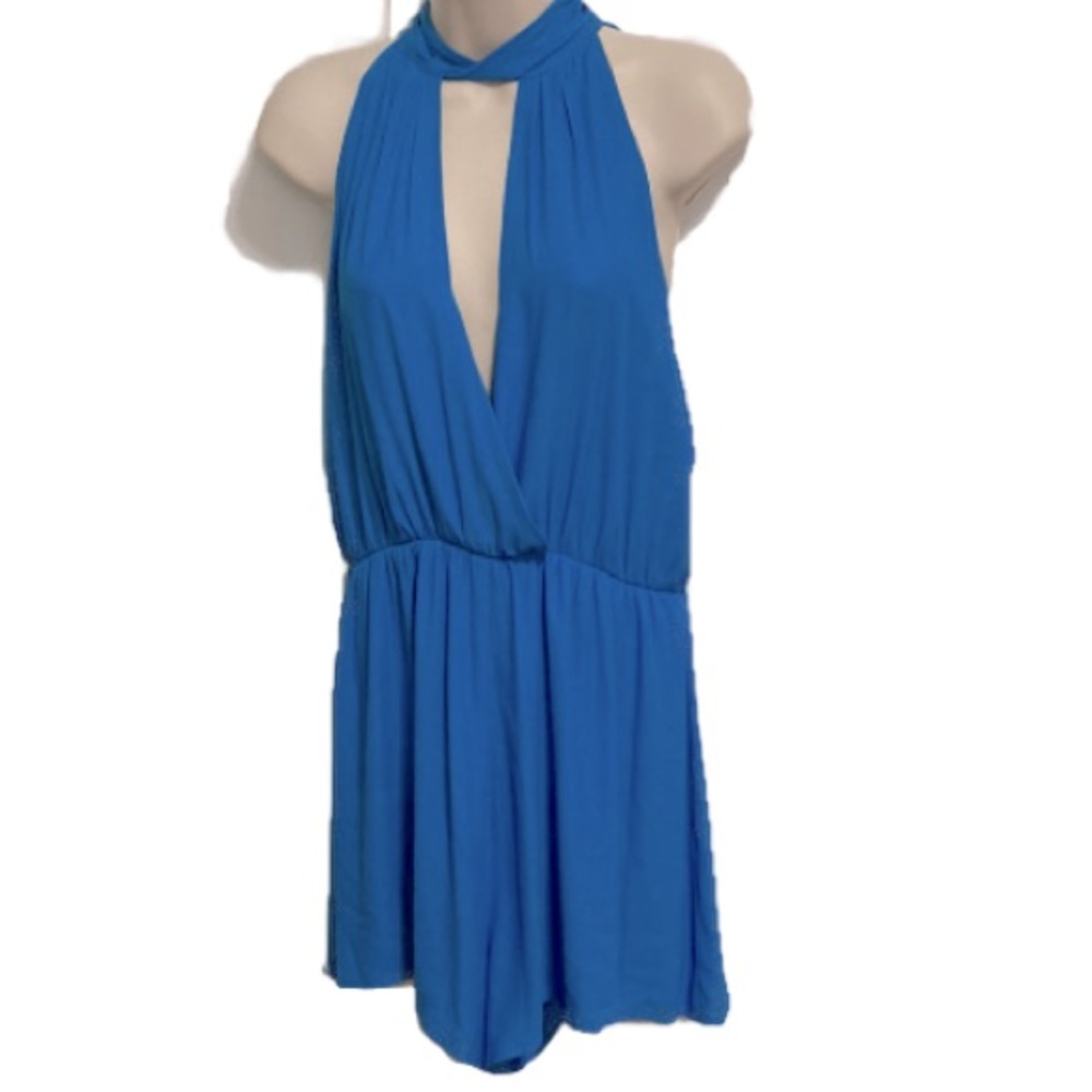 LUSH Romper Shorts Powder Blue Womens Large